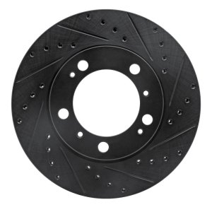 Porsche Boxster Brake Rotor (1) - Front Right - R1 Concepts - Drilled & Slotted - Black - `97-`04
